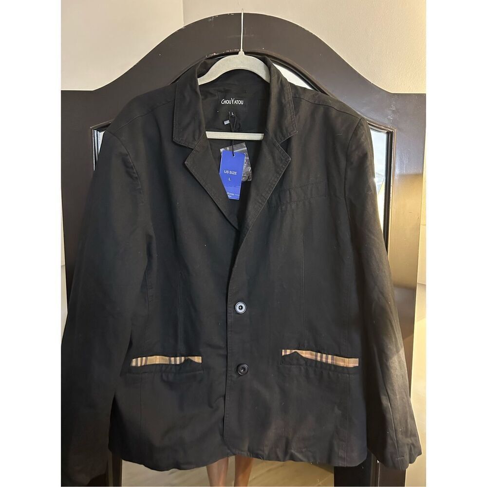 NEW Men's Casual 2-Button Lined Cotton Twill Suit Jacket L